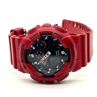 Casio G-Shock GA-100B Analog Digital Resin Strap Mens Red Watch 200m WR