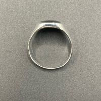 Mens 925 Sterling Silver Black Stone Ring