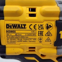 DeWalt DCD805 Brushless Cordless Hammer Drill Driver 18V XR Skin Only