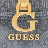GUESS Black Logo Convertible Crossbody Shoulder Bag Gold Hardware