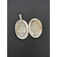 Ladies 925 Sterling Silver Oval Locket Pendant