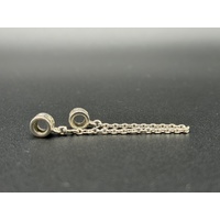 Ladies 925 Sterling Silver Pandora Safety Chain Charm