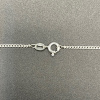 Unisex 925 Sterling Silver Curb Link Chain & Cross Pendant Necklace