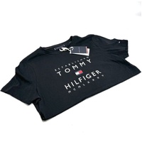Tommy Hilfiger Established Stacked Logo T-Shirt Men's Size Large Casual Cotton Tee Classic Fit