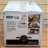 Weber Baby Q Premium 1200N BBQ LPG Midnight Black Compact Portable Grill
