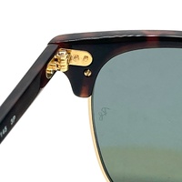 Ray-Ban RB3016F Clubmaster Classic Red Havana Green Lenses Sunglasses