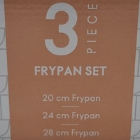 Elle Home EH3PFSAW 3 Piece Frypan Set Apricot Wash Non Stick Induction
