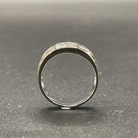 Ladies 18ct White Gold Multi Diamond Row Ring
