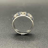 Ladies 18ct White Gold Blue Sapphire & Diamond Ring
