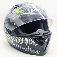 SMK GL268 Stellar Taotei Full Face Helmet Black Grey Green Size M
