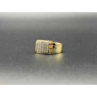 Mens 10ct Yellow Gold Diamond Ring
