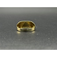 Mens 9ct Yellow Gold Diamond Signet Ring