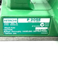 Hitachi P20SE 82mm 670W Corded Electric Planer 15000RPM Woodworking Tool