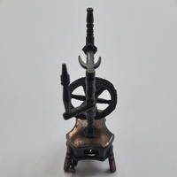 Antique Metal Spinning Wheel Pencil Sharpener Vintage Collectible Desktop Decor
