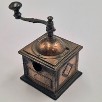 Antique Metal Pencil Sharpener Coffee Grinder Style Miniature Collectible Desk Decor