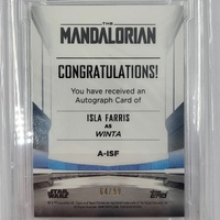 2022 Topps Chrome Mandalorian Isla Farris Winta Auto Green Refractor /99 ICG 9.5