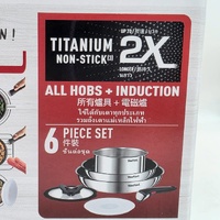 Tefal Ingenio Emotion Induction 6pc Stainless Steel Non Stick Cookware Set