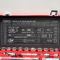 ToolPro 30pc 3/8" Drive Socket Set Metric SAE Ratchet Extension 667454