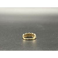 Ladies 9ct Yellow Gold Twist Pattern Diamond Ring