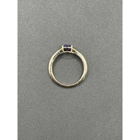 Ladies 9ct Yellow Gold Blue Gemstone Ring