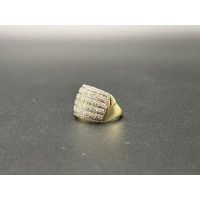 Ladies 9ct Yellow Gold Diamond Cluster Ring