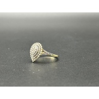 Ladies 9ct Yellow Gold Diamond Cluster Ring