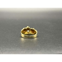 Unisex 14ct Yellow Gold Natural Diamond Ring