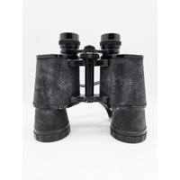 Birnie 10x50 Vintage Binoculars Coated Lenses 5° Field Black with Brown Case
