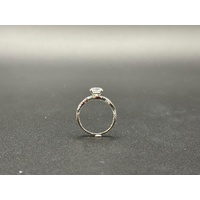 Ladies 10ct White Gold Cubic Zirconia Ring