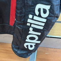 Aprilia Racing Italia Men's Leather Motorcycle Riding Jacket Black Red XL