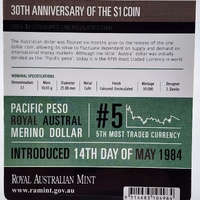2014 Royal Australian Mint 30th Anniversary $1 Coloured Kangaroos UNC Coin