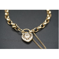 Ladies 9ct Yellow Gold Oval Belcher Link Bracelet