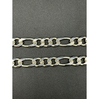Mens Solid 925 Sterling Silver Figaro Link Necklace