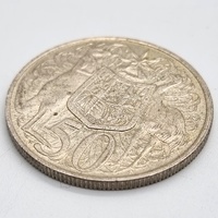 1966 Australia Round 50 Cent Coin Royal Australian Mint 80% Silver