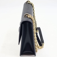 Ted Baker Joanaa Bow Detail Crossbody Bag Black Saffiano Faux Leather Gold Chain Shoulder