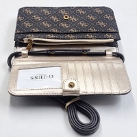 GUESS Noelle Phone Crossbody Wallet Bag Brown Logo Print Shoulder Purse