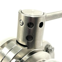 2" SS304 Stainless Steel 3 Position Pull Handle Butterfly Valve Tri Clamp Sanitary 64 Gauge