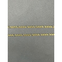 Unisex 9ct Yellow Gold Figaro Link Necklace