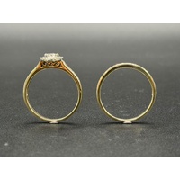 Ladies 9ct Yellow Gold Diamond Bridal Ring Set
