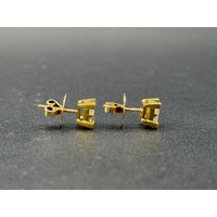 Ladies 18ct Yellow Gold Diamond Cluster Stud Earrings