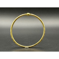 Ladies 18ct Yellow Gold Round Bangle