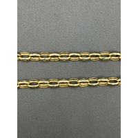Ladies 9ct Yellow Gold Oval Belcher Link Necklace