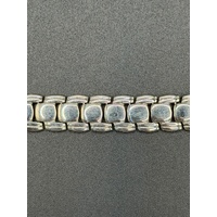 Unisex 14ct White Gold Diamond Fancy Link Bracelet