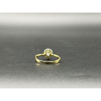Ladies 9ct Yellow Gold Diamond Halo Ring