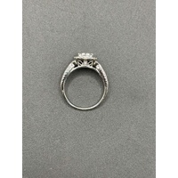 Ladies 10ct White Gold Diamond Cluster Halo Ring