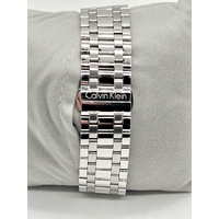 Calvin Klein Mens Quartz Watch K4N211 Silver Steel Black Dial Boxed