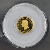 2025 Perth Mint Mini Kangaroo Gold Coin 0.5g 9999 Fine Gold $2 Australia in Card