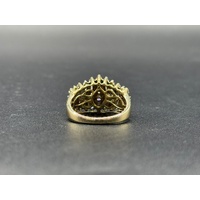 Ladies 9ct Yellow Gold Diamond Cluster Ring