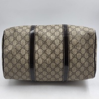 Authentic Gucci GG Supreme Joy Medium Boston Bag Beige Ebony Handbag 