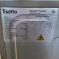 Esatto EUF172S 172L Upright Freezer Single Door Stainless Steel Fridge Look Bar
